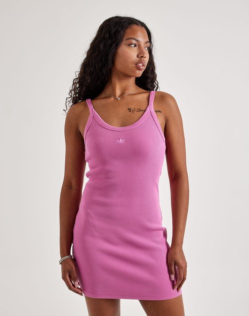 adidas Essentials Ribbed Tank Dress - Pink - JI5750