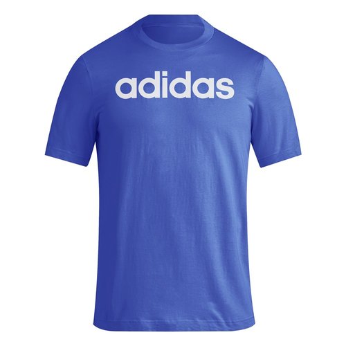 adidas Essentials Single Jersey Linear Crew Neck Short Sleeve T-Shirt - Blue - IC9279
