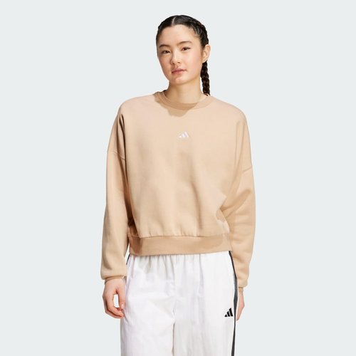 adidas Essentials Small Logo Feelcozy Sweatshirt - Warm Sandstone/White - JV7298