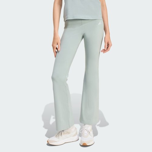 adidas Essentials Small Logo Flared Leggings - Wonder Sage/White - KT0547