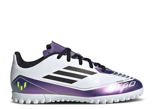 adidas Messi Adizero F50 Club TF K - Cloud White/Core Black/Purple - IE9090