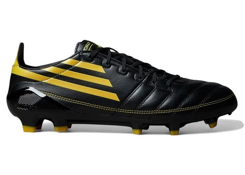 adidas Adizero F50 Elite Leather FG | Black | Size 7 - Core Black/Yellow/Utility Yellow - IH0946