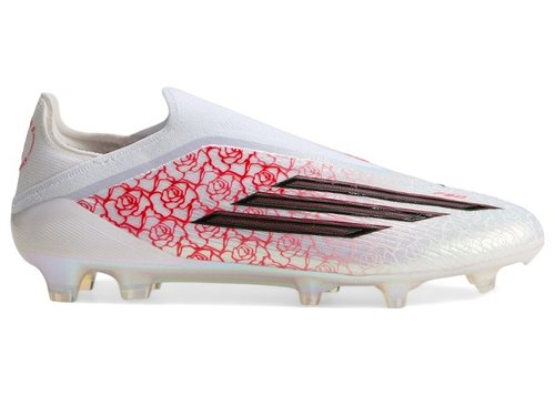 Lamine Yamal x adidas F50 Elite Laceless FG - Cloud White/Core Black/Lucid Red - JR4441