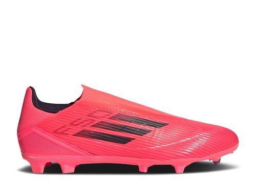 adidas Adizero F50 League Laceless FG MG | Pink | Size 12.5 - Turbo/Aurora Black/Platinum Metallic - IE0607