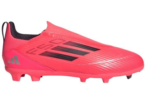 adidas Adizero F50 League Laceless FG MG K - Turbo/Aurora Black/Platinum Metallic - IF1363