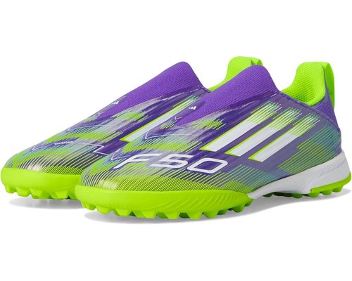 adidas Adizero F50 League Laceless TF K - Purple Rush/Cloud White/Lucid Lemon - JI0010
