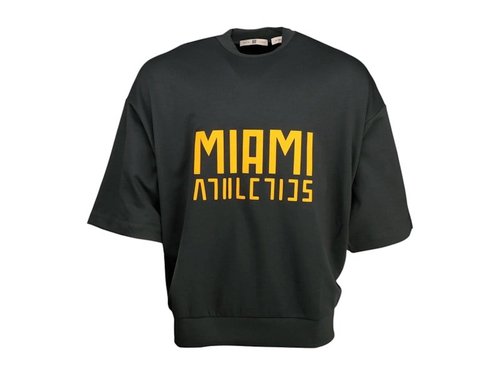 adidas Fear Of God Athletics NCAA University of Miami Hurricanes Crew Neck Short Sleeve T-Shirt - Grey - JC5979