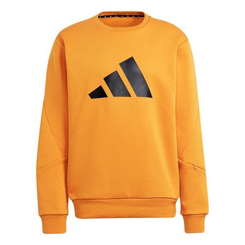 adidas Fi Wtr Crew Large Logo Printing Sports Round Neck Pullover Orange - H46508