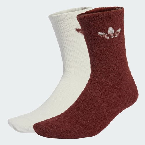 adidas Fluffy Crew Sock 2 Pairs - Fox Brown/Off White - JX5218