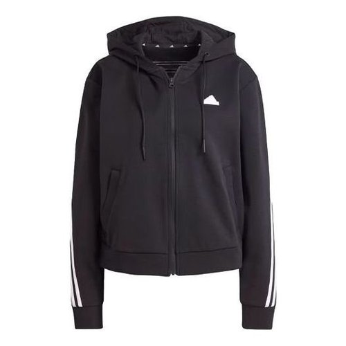 adidas Future Icons 3-Stripes Full Zip Hoodie Asia Sizing - Black - IN9475