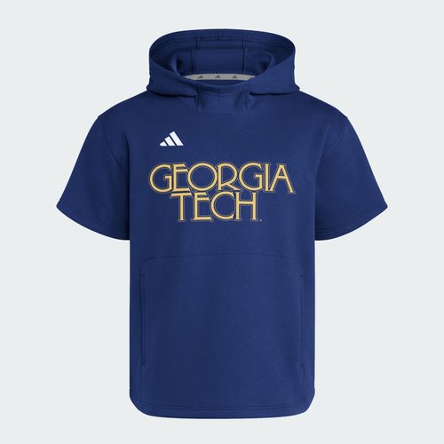 adidas Georgia Tech Yellow Jackets Dugout Short Sleeve Hoodie - Team Navy/White/Ncaa-Gat-716-1 - KF6647