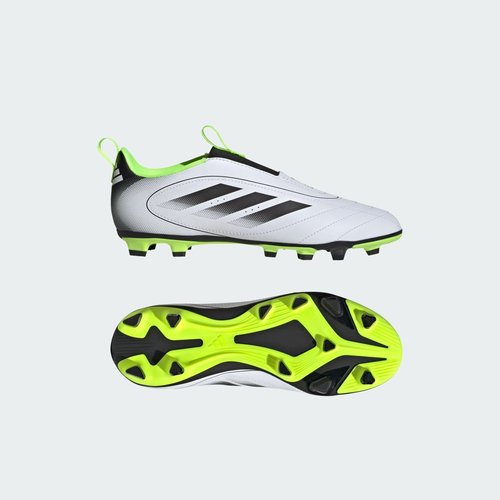 adidas Goletto 9 Laceless FG MG K - Cloud White/Core Black/Lucid Lemon - JI1612