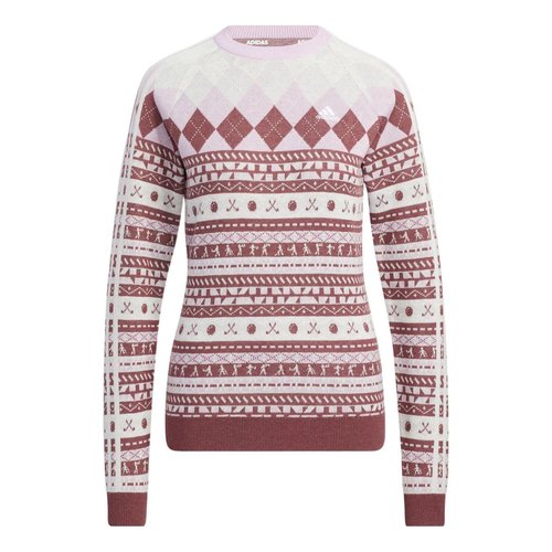 adidas Graphic Long Sleeve Pullover Sweater - Burgundy - HG8213