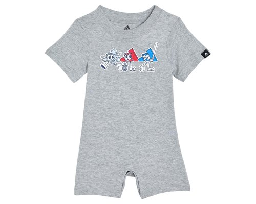 adidas Graphic Shortie Heather Rompers Sets - Medium Grey Heather - AM11155