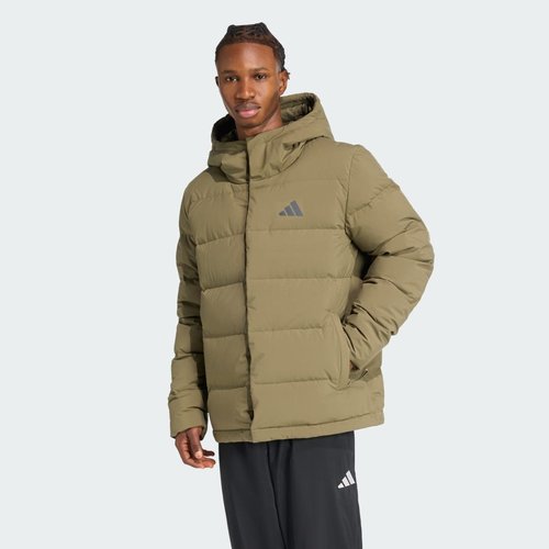 adidas Helionic CLIMAWARM Hooded Down Jacket - Olive Strata - JX0580