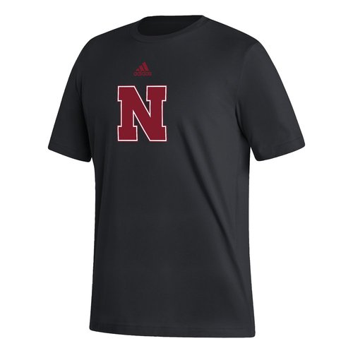 adidas Nebraska Cornhuskers Crew Neck Short Sleeve Athletic T-Shirt - Black - HL3511