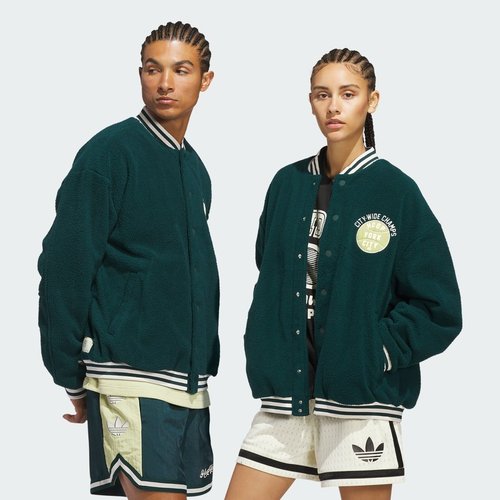 adidas Hoop York City Coach Jacket - Aurora Ivy - JY4734