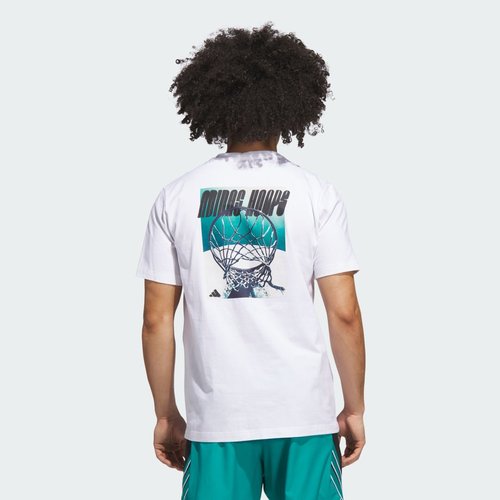 adidas Hoops Graphic Tee - White/Black - JX1782