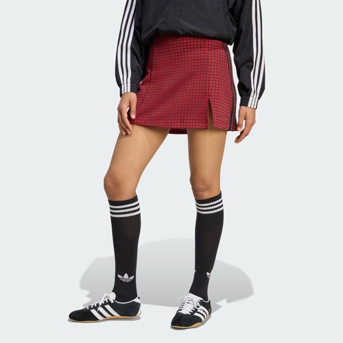 adidas Houndstooth Tailored Skirt - Better Scarlet/Black - JW0253
