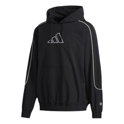 adidas Hrd Cu Embroidered Logo hooded Pullover Long Sleeves - Black - FR5736