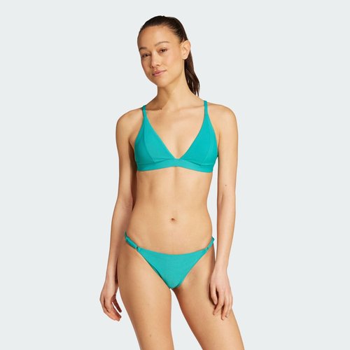 adidas Iconisea Ribbed Padded Triangle Bikini Top - Pure Teal - JZ6865