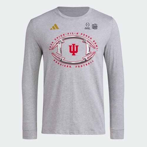 adidas Indiana Hoosiers Long Sleeve T-Shirt - Medium Grey Heather/Multi - KU0966