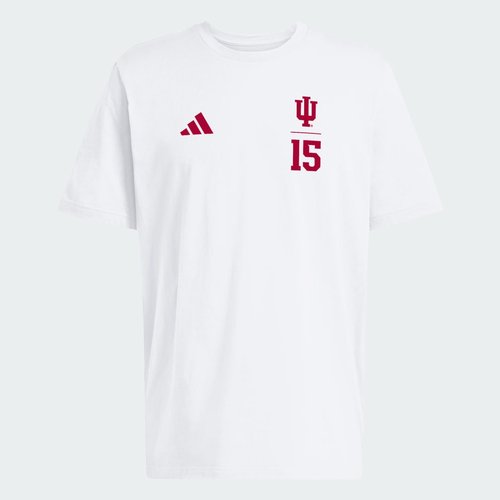 adidas Indiana Hoosiers Fernando Mendoza Graphic T‑Shirt - White/Multi - KY3200