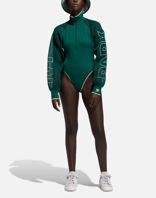 adidas IVY PARK MESH SLEEVE BODYSUIT 'Dark Green' GU6421 Solesense - Main Image