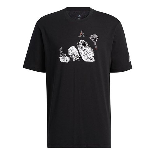 adidas Jump Gfx Ss Outdoor Jumping Logo Graphic Tee - Black - H20795