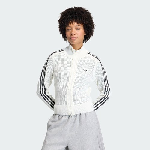 adidas Knitted Crochet Firebird Track Top - Off White - KC6496