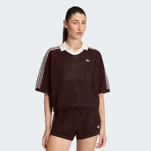 adidas Knitted Crochet Polo - Aurora Coffee - KE0198