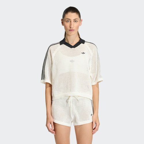 adidas Knitted Crochet Polo - Off White - KC6490