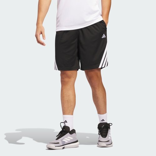 adidas Legends 3-Stripes Basketball Shorts - Black/White - JI7576