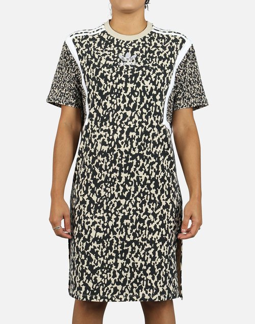 adidas LEOFLAGE TEE DRESS - Leopard - DX4297