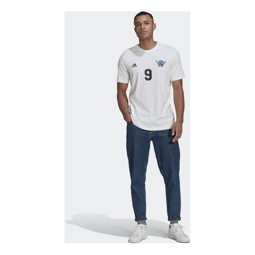 adidas Lil Number T M Printing Soccer/Football Sports Short Sleeve - White - GN6917