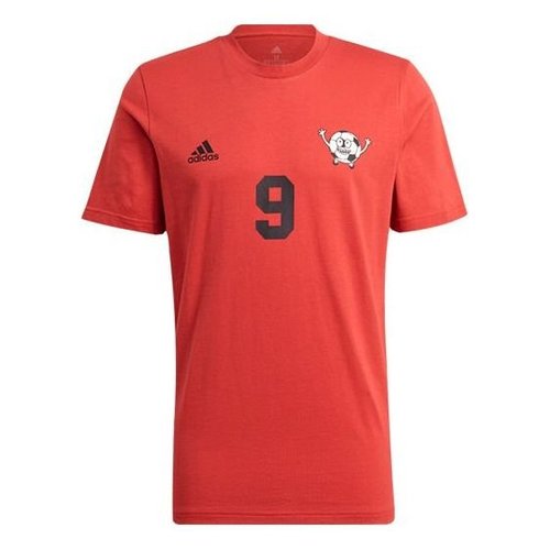 adidas Lil Number T M Soccer/Football Training Sports Printing Short Sleeve Pink Red Fluorescence - Pinkred - GN6892