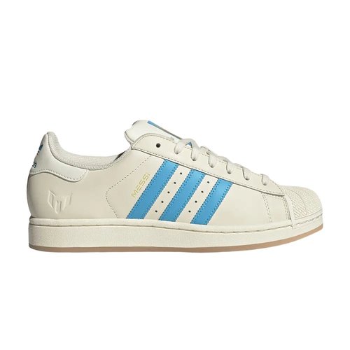 adidas Lionel Messi x Superstar | Cream | Size 11 - Cream White/Semi Blue Burst/Gold Metallic - JQ1256