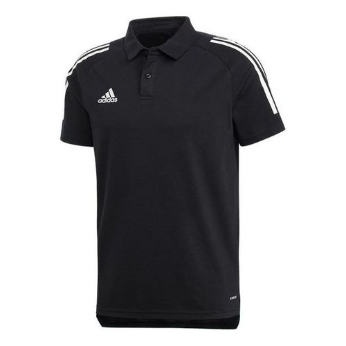 adidas Logo Embroidered Stripe Sports Short Sleeve Black Polo Shirt - ED9249
