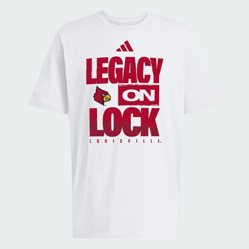 adidas Louisville Cardinals 2026 Legacy On Lock March Madness T-Shirt - White/Multi - KW9382