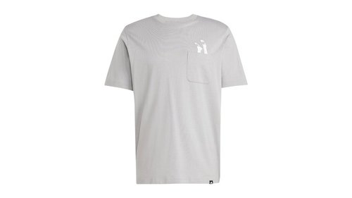 adidas Lounge Slides Graphic Pocket T-Shirt - Charcoal Solid Grey - JC5284
