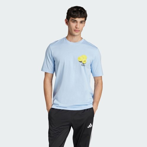 adidas Lounge Still Life Lemons Graphic Tee - Glow Blue - JJ3958