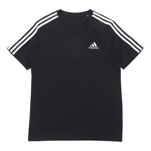 adidas M 3s Sj T Sports Training Stripe Round Neck Short Sleeve - Black - GL3732