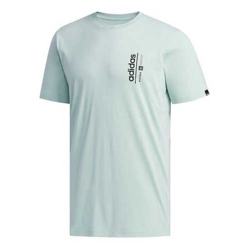 adidas M Symb T Printing Sports Round Neck Short Sleeve Green - Light Green - FM6085