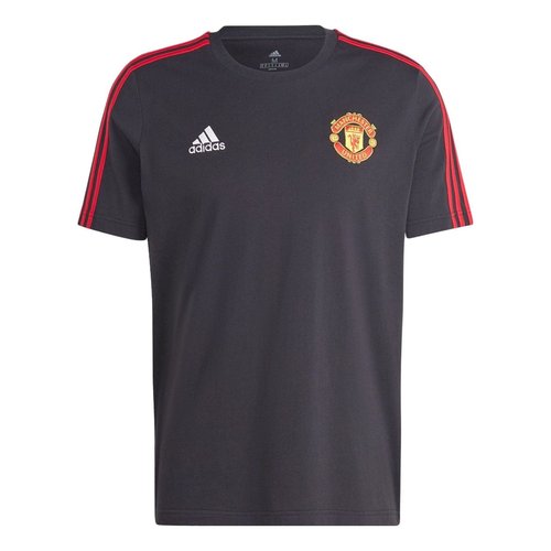 adidas Manchester United DNA 3-Stripes Tee - Black/Mufc Red - IA8517