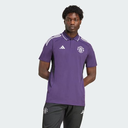 adidas Manchester United Tiro 25 Competition Polo Shirt - Aurora Plum/Black/White - JP3105