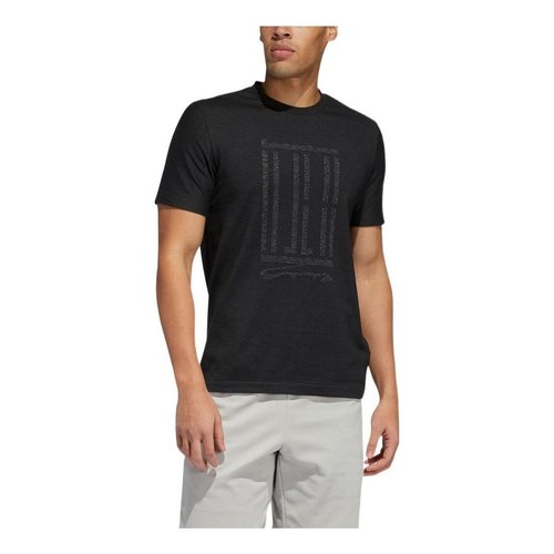 adidas Martial Arts Series Solid Pattern Printing Sports Training Short Sleeve Black T-Shirt - Multi-Color - FT2773