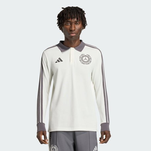 adidas Mercedes Amg Petronas Formula 1 Team Silver Arrows Icon Polo - Off White/Granite - KE8281