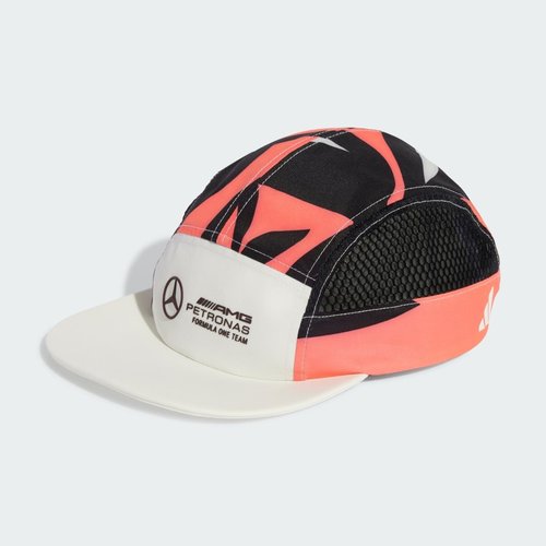 adidas Mercedes AMG Petronas Formula One Team Summer Pack Graphic Five Panel Cap - Off White/Aurora Ruby/Turbo/Black - JZ6730