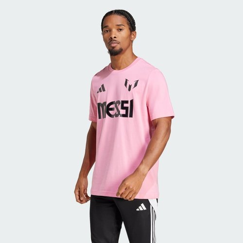 adidas Messi Name and Number Graphic Tee - Easy Pink - JM3550