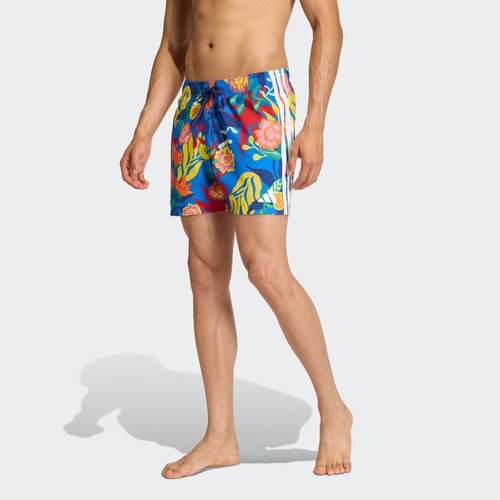 adidas Mexicana Florals 3 Stripes Swim Shorts 5 Inch - Glow Blue/White - JY9154